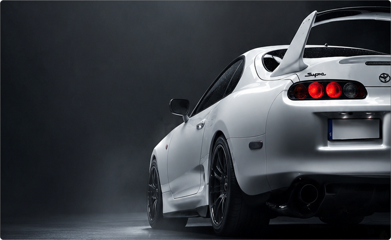 Toyota Supra rear three-quarter shot